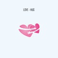 LOVE-HUG vector logo design template.Aid & love