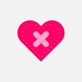 LOVE HURT BROKEN PLASTER ICON ILLUSTRATION VECTOR TEMPLATE