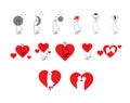 Love husband wife icons on white background