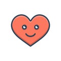 Color illustration icon for Love, affection and impulse