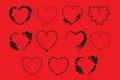 Love icon heart element and border vector