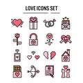 Love icon in outline design for web design , infographic , presentation , mobile application - Vector illustration