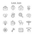 Love icon set in thin line style Royalty Free Stock Photo