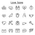 Love icon set in thin line style Royalty Free Stock Photo