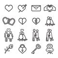 Love icon set. Vector eps10. Royalty Free Stock Photo