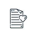 love icon vector from documents concept. Thin line illustration of love editable stroke. love linear sign for use on web and Royalty Free Stock Photo