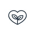 love icon vector from ecology line concept. Thin line illustration of love editable stroke. love linear sign for use on web and Royalty Free Stock Photo