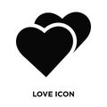 Love icon vector isolated on white background, logo concept of L