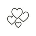 Love icon vector. Outline hearts. Line love symbol.