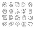 Love icons. Friendship and Love line icon set. Vector illustration. Editable stroke.