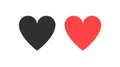 Love icons. Red and black Heart. Heart in trendy design. Heart icon Royalty Free Stock Photo