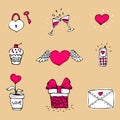 Love icons set Royalty Free Stock Photo