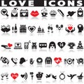 Love icons set. Royalty Free Stock Photo