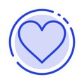 Love, Instagram, Interface, Like Blue Dotted Line Line Icon