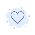 Love, Instagram, Interface, Like Blue Icon on Abstract Cloud Background