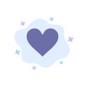 Love, Instagram, Interface, Like Blue Icon on Abstract Cloud Background