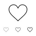 Love, Instagram, Interface, Like Bold and thin black line icon set