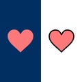 Love, Instagram, Interface, Like  Icons. Flat and Line Filled Icon Set Vector Blue Background Royalty Free Stock Photo