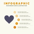 Love, Instagram, Interface, Like Solid Icon Infographics 5 Steps Presentation Background