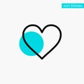 Love, Instagram, Interface, Like turquoise highlight circle point Vector icon