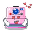 In love instant camera in a shape character