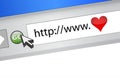 Love internet browser Royalty Free Stock Photo