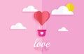 Love Invitation card Valentine\'s day balloon heart on abstract background Royalty Free Stock Photo