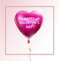 Love Invitation card Valentine`s day balloon heart on abstract background with text . Royalty Free Stock Photo