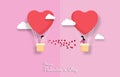 Love Invitation card Valentine`s day balloon heart on abstract background Royalty Free Stock Photo