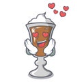 In love irish coffee mascot cartoon