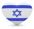 Israeli Flag Heart, 3d illustration