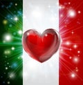 Love Italy flag heart background Royalty Free Stock Photo