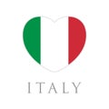 Love Italy. Flag Heart flat design vector illustration Royalty Free Stock Photo