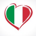 Love Italy, heart emblem national flag colored Royalty Free Stock Photo