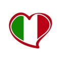 Love Italy, heart emblem national flag colored Royalty Free Stock Photo