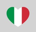 love Italy symbol, heart shape italian flag icon, vector illustration Royalty Free Stock Photo