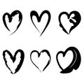 Love in Its Different Shapes. Vector Heart Icon Set