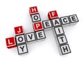 Love, joy, peace, hope, faith crossword