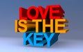 love is the key on blue Royalty Free Stock Photo