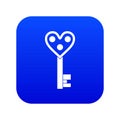 Love key icon digital blue Royalty Free Stock Photo