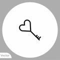 Love key vector icon sign symbol Royalty Free Stock Photo
