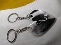 Love keychain double black white Royalty Free Stock Photo
