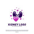 Love Kidney Logo Design Concept. Urology Logo Vector Template