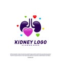 Love Kidney Logo Design Concept. Urology Logo Vector Template