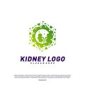 Love Kidney Logo Design Concept. Urology Logo Vector Template