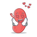 In love kidney mascot cartoon style