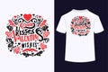 Love Kisses Valentine Wishes Typography T-Shirt Design