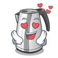 In love kitchen electric kettle on a mascot Royalty Free Stock Photo