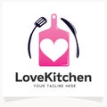 Love Kitchen Logo Design Template Inspiration Royalty Free Stock Photo