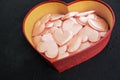 Love knick knacks inside a valentine box Royalty Free Stock Photo